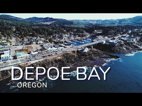 Aerial Drone Photography Over Depoe Bay, Oregon