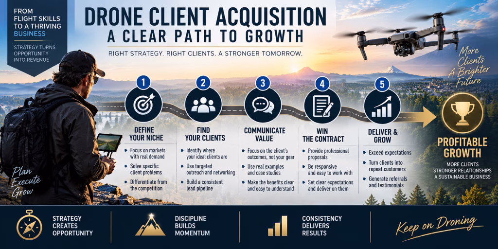 Drone Client Acquisition Infographic